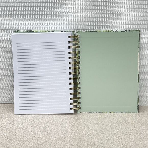 BLESSED Lined Hardcover Journal Notebook Green Gold Leaf Allover Print - Picture 13 of 17